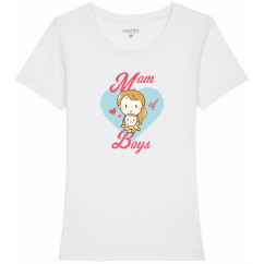 Дамска тениска "Mom of boys"  Дамска тениска "Mom of boys"