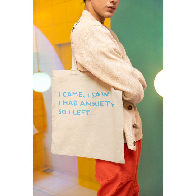 Памучна чанта/Tote Bag "I CAME, I SAW, I HAD ANXIETY, SO I LEFT" Памучна чанта/Tote Bag "I CAME, I SAW, I HAD ANXIETY, SO I LEFT"