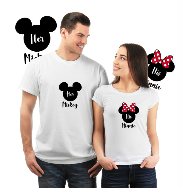 Комплект тениска Her Mickey His Minnie