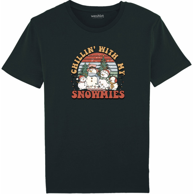 Коледна тениска "Chillin' whit my snowmies"