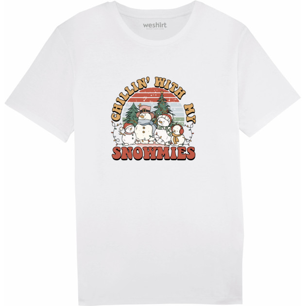 Коледна тениска "Chillin' whit my snowmies"