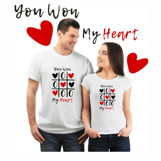 Комплект тениска "You won my heart" 